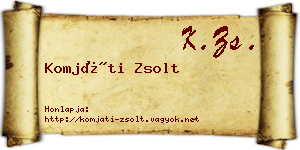Komjáti Zsolt névjegykártya